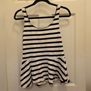 Striped Black and White Women's Top